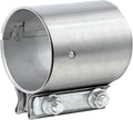 2 inch Exhaust Clamp Butt Joint Exhaust Band Clamp Sleeve Coupler 304 Stainless Steel