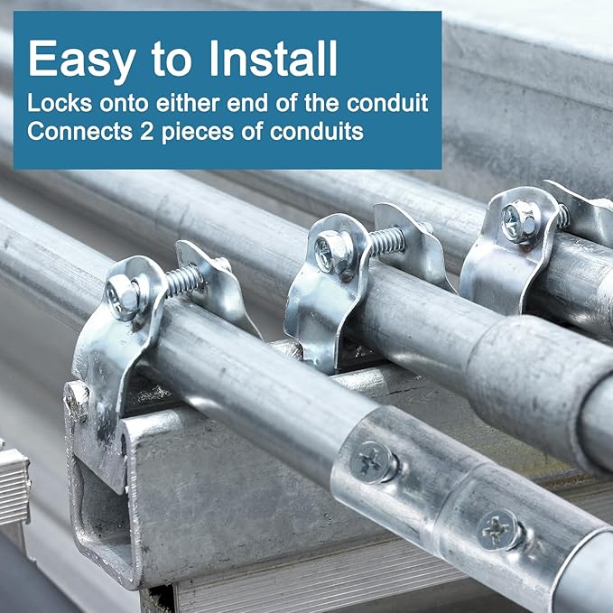 uxcell EMT Coupling, 22mm(7/8 inch) EMT Set Screw Coupling Conduit Fittings 57mm Length Electrical Conduit Pipe Connector 0.7mm Wall Thick, 10 Pack