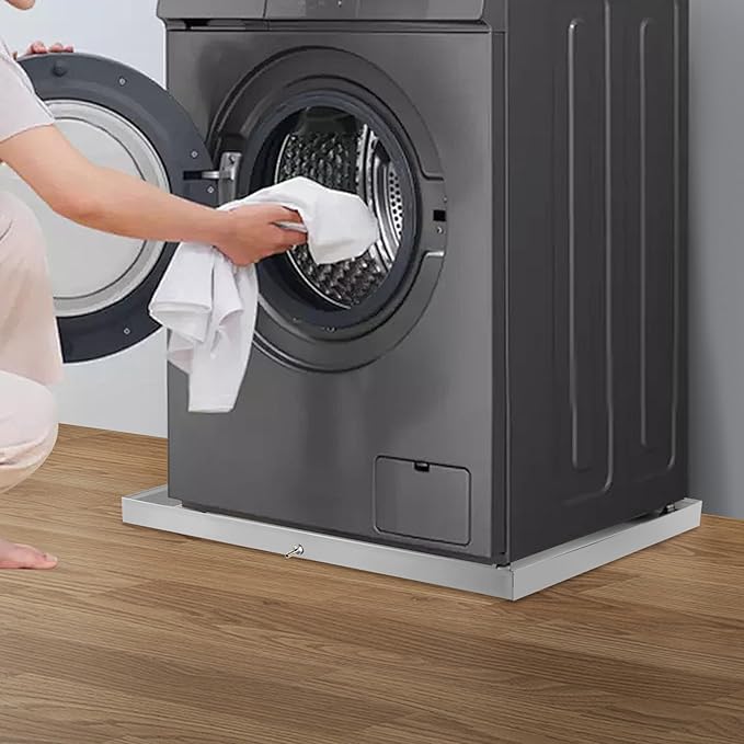 27" x 25" x 1.5" Washing Machine Pan Washing Machine Drip Pan w/Drain Hole & Hose Adapter 304 Stainless Steel Drain Tray for Electric Water Heater & Air Conditioning Units