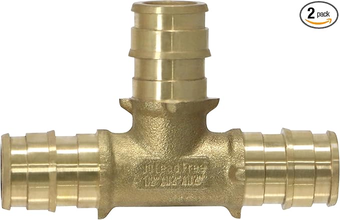 XFITTING Pex A 1/2 Inch x 1/2 Inch x 1/2 Inch Pex A Tee, 29-3-3=2XX, 2 Pieces