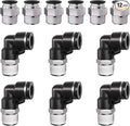 1/2" Tube OD to 3/8" NPT Thread Push to Connect Fittings,Pneumatic Quick Air Hose Fittings,Male Straight + Elbow,PC+PL(12pcs)