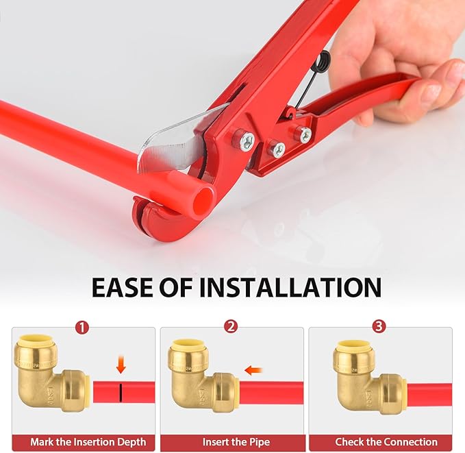 (Pack of 12) EFIELD 1/2-inch 90-Degree Elbow, Push-Fit Brass Fittings to Connect Copper, PEX, CPVC Pipe with 1/2" Disconnect Clip, UPC Certified,(PF-UNI009)