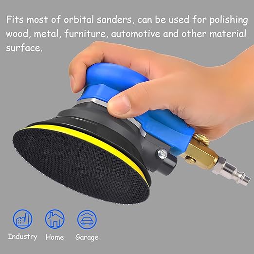 1Pcs 5in Hook and Loop Flexible Backing Pad, 5" Sanding Back Pad 5/16" 24 Thread for Air Orbital Sander and Pneumatic Polisher