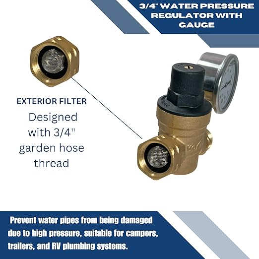 XFITTING 3/4 in Water Pressure Regulator with Gauge 3-4-1=5