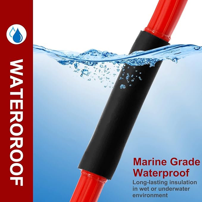 Chanzon 3:1 Ratio 1" (25.4mm) Heat Shrink Tubing - Marine Grade Waterproof Adhesive Lined - 4Ft Roll (1.22M Total Length) Black Polyolefin Sleeving Wrap Shrinking 3 to 1 Ratio 1pcs