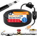 3~100FT Heat Tape for Water Pipes, UL & ETL Certified 35 FT Self-Regulating Pipe Heating Cable with Thermostat for Pipe Freeze Protection, Waterproof Heat Tape for Metal and Plastic Pipes,Black