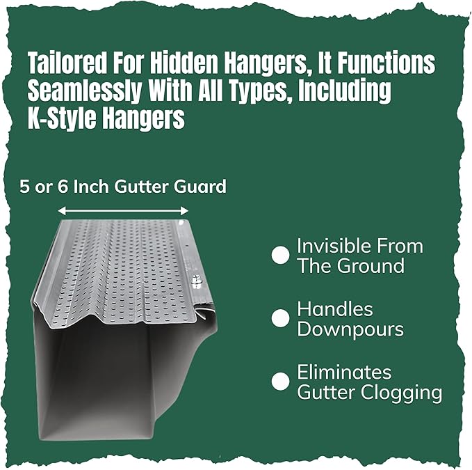 A-M Gutter Guard – Premium Heavy-Duty Aluminum Leaf & Debris Protection, Lifetime Quality (6 Inch - 8400 Feet, Mill Finish) - DIY Easy - Made in the USA