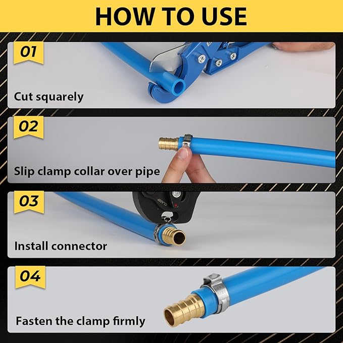 62 Pack Foskan 1/2 Inch PEX Brass Fittings Set, Includes 10pcs Elbows, 5pcs Tees, 5pcs Couplings, 2pcs Drop Ear Elbows,And 40pcs Copper Rings,PEX Crimp Barb Fitting Kit