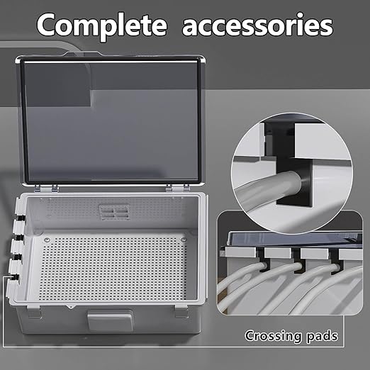 ABS Electrical Junction Box, Ventilated Design, Cable Grommets, IP65 Waterproof Enclosure, Indoor/Outdoor Use with Mounting Panel. (Clear Cover, 15.5"x11.5"x6.2")