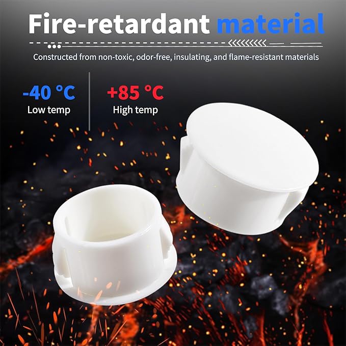 25 Pcs OD 0.5"(12.7mm) White Hole Knockout Locking Plugs,Plastic Nylon Round Drilling Hole Plugs,Flush Type Panel Round Snap in Fastener,Tube Fastener Cover for Furniture Insert End Caps