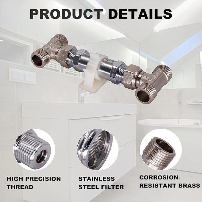 Sensor Valve for Instant Hot Water Recirculating Pump System Upgraded Brass Instead of Stainless Steel and Plastic Versions Compatible With 500800 500805 Replace The Swivel Joints 367010 595926