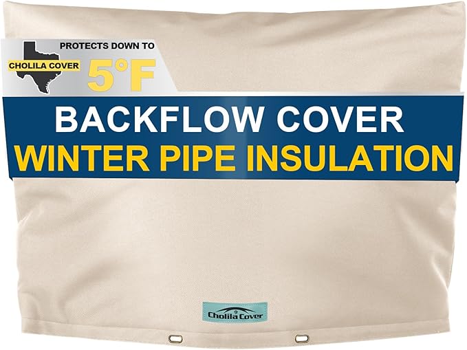 Backflow Preventer Cover Insulated (5˚F) with Thicker 7 Layers Fabric - 30" W x 24" H with Aluminum Foil Backflow Cover for Winter Pipe Freeze Protection - Sprinkler Covers for Outside