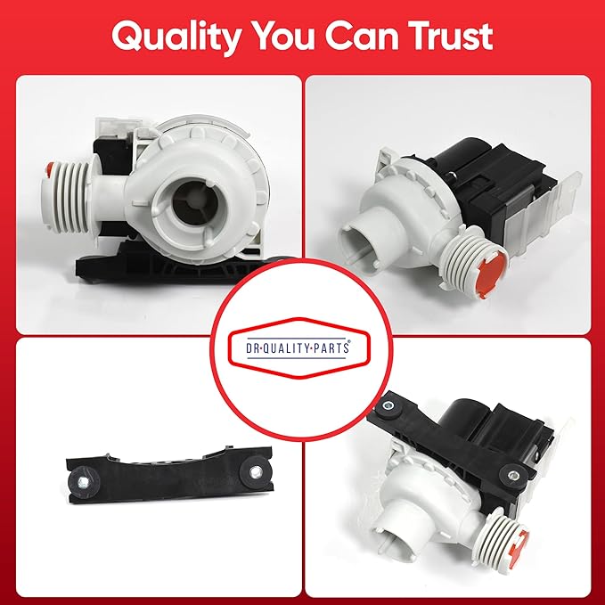137221600 Washer Drain Pump By DR Quality Parts for Frigidaire, Kenmore, Electrolux Directly Replaces AP5684706, PS7783938, 131724000, 134051200
