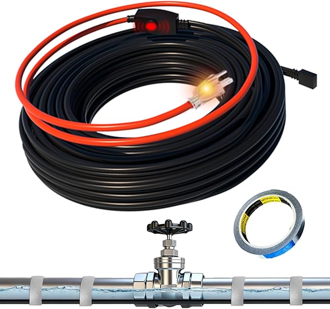 HEATIT Heating Cable for Water Pipes Automatic Heat Tape Pipe Freeze Protected Heated Cable 35 Feet