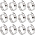 HARFINGTON 12 Pcs Hose Clamp 13/16"-1-1/2" (21-38mm) 304 Stainless Steel Adjustable Worm Gear Hose Clamp Assortment Kit for Fuel Line Pipe Plumbing Automotive Tube Mechanical