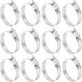 HARFINGTON 12 Pcs Hose Clamp 1-5/16"-2-1/4" (33-57mm) 304 Stainless Steel Adjustable Worm Gear Hose Clamp Assortment Kit for Fuel Line Pipe Plumbing Automotive Tube Mechanical