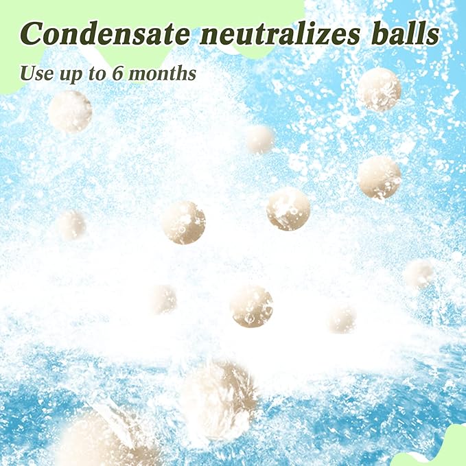 3.3 lbs 7-8mm Refill Condensate Neutralizer, Pickling Waste Liquid Neutralizer, Acidic Water Increases Alkalinity, Condensing Water Heater Neutralizer Filler, Condensate Neutralizes Balls (1 Bag)