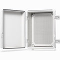 QILIPSU Waterproof Junction Box IP67 Outdoor Plastic Electrical Project Enclosure Weatherproof with Mounting Plate, Wall Brackets, Hinged Grey Cover 16.1"x12.2"x7.1"