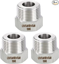 METALLIXITY 3PCS 3/4" Male NPT x 3/8" FeMale NPT Thread 304 Stainless Steel Hex Bushing Extension Tube Adapters Convert for Water Tub Spout/Shower