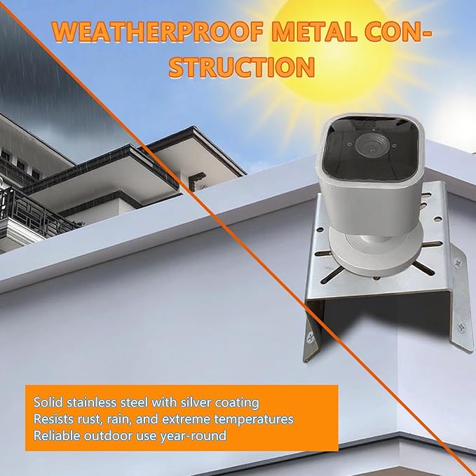 1 Pack Corner Wall Mount Bracket for Security Cameras - Adjustable Metal Wall Bracket with Hardware Kit, Fit for CCTV, Solar Lights & Outdoor Use, Universal CCTV Mounting Kit (Silver)