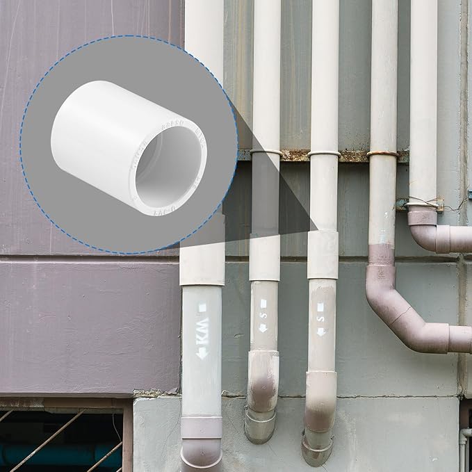 12 pcs 1/2" PVC Coupling Pipe Fittings (Socket x Socket) Schedule 40 PVC Fittings used For Plumbing and Irrigation