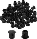 uxcell 70Pcs Plastic Hole Plugs, 6mm(1/4") Flush Type Panel Plugs, Round Snap Knockout Locking Plugs for Furniture Insert End Caps Panels, Black