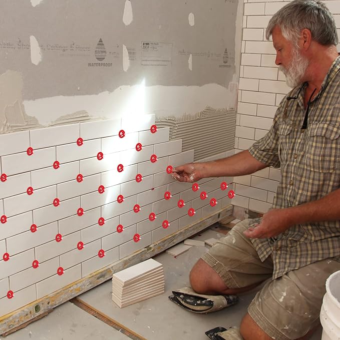Pro-Grade 1/8" Professional Tile Leveling System Kit 700 Base+100 caps for Floor & Precision Gap Control |Effortless DIY Install(700 Base+100 caps, 1/8)