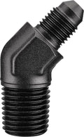 EVIL ENERGY 3AN Male Flare to 1/4" NPT Pipe 45 Degree Fitting Adapter Aluminum Black