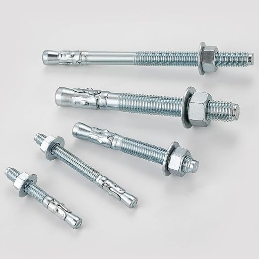 1/2x4-1/2" 50Pcs Inch Standard Fasteners for Heavy-Duty Zinc Wedge Anchors for Cement and Concrete