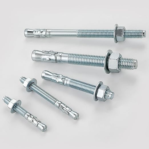 1/2x5 30Pcs Inch Standard Fasteners for Heavy-Duty Zinc Wedge Anchors for Cement and Concrete