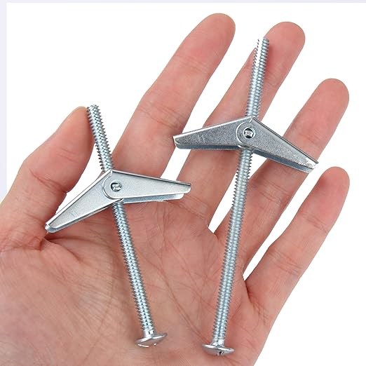 HASWARE Toggle Bolt Zinc Plated Steel and Wing Nut for Hanging Heavy Items on Drywall 3/16 Multi (12 Pack)