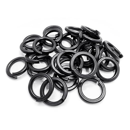 #10 Black Split Lock Washer, 18-8 (304) Stainless Steel Spring Lock Washer 100PCS