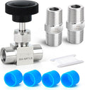 TAISHER 1PCS 304 Stainless Steel Straight Needle Valve 1/8" Female NPT For Flow Control Water Gas Oil With Nipple