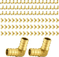 100-Pack PEX Fittings Niikappu 1/2"x1/2" Pex Elbow, Brass Crimp Pipe Fittings for PEX Pipes, ASTM F1807