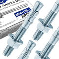 30Pcs 3/8" × 4" Concrete Anchor Bolts, Zinc Plated Carbon Steel Wedge Anchors for Cement, Brick, and Masonry