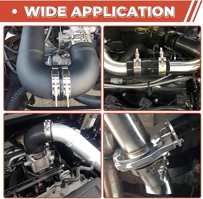 2 Pack 3.75 inch T-Bolt Hose Clamps, Stainless Steel_304 Working Range 102mm-110mm for 3.75" Hose ID, Turbo Intake Intercooler Clamp for Automotive