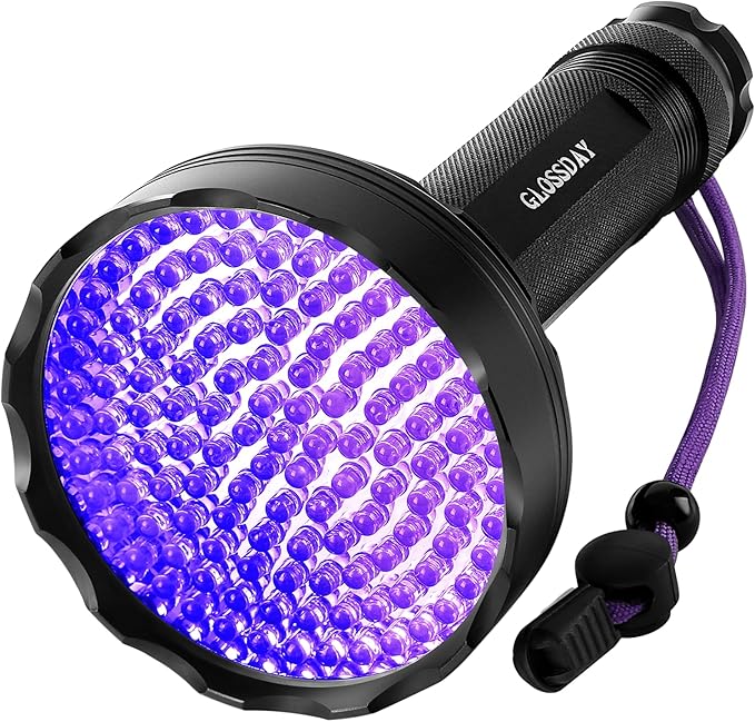 Blacklight Flashlight,128 LED UV Flashlights, Upgraded Bright Ultraviolet Flashlight Professional Black Light for Dog/Cat, Hunting Scorpions