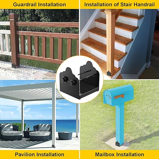 6x6 Post Base, 4Pcs Stainless Steel Adjustable Post Anchor Bracket (Internal 5.5 x 5.5), Adjustable Post Base for Pavilion Deck Porch Handrail Railing Support Decorative Anchor Plate