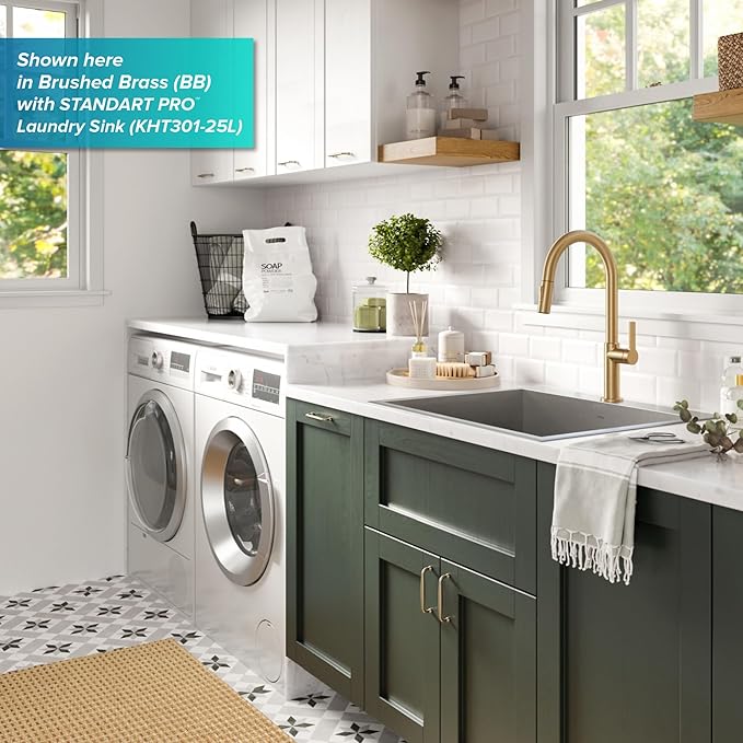KRAUS Oletto Single Handle Pull Down Kitchen Faucet in Spot Free Stainless Steel, KPF-2820SFS