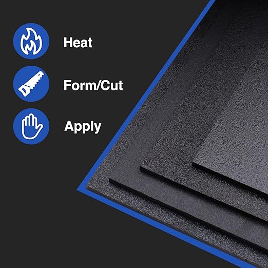 Duco USA-Made ABS Plastic Sheet 1/4 Inch Thick 24" x 36" - 8 Pack of Black Thermoplastic Panels - Textured, Heat Moldable ABS Board for DIY, Car Interiors, Crafts, and More