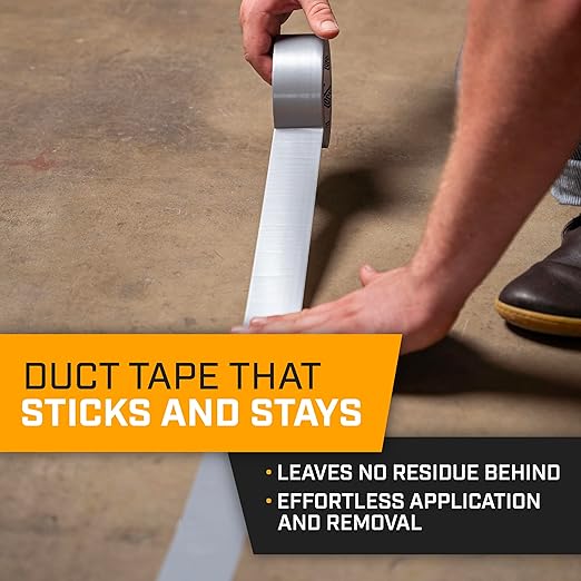 Lockport Duct Tape Heavy Duty Waterproof - 30 Yards x 2 Inch - 12 Roll Pack Silver Duct Tape Bulk Pack - No Residue, Flexible, Strong, All-Weather and Easy Tear - Grey Heavy Duty