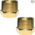 2pcs 3/4" NPT Male x 3/8" NPT Female Brass Reducer Hex Bushing Threaded Fitting Adapter by CX WONDERLAND