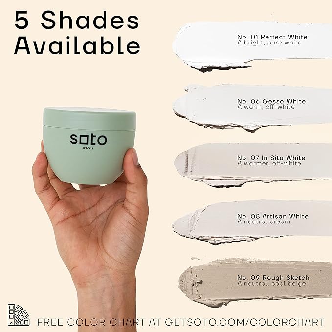 soto Large Hole Repair (Up to 4"), White Spackle, 7-Piece Kit (No. 07 in Situ White) - High Strength Hole Repair Kit for use on: Walls, Drywall, Ceiling, Furniture, Cabinets