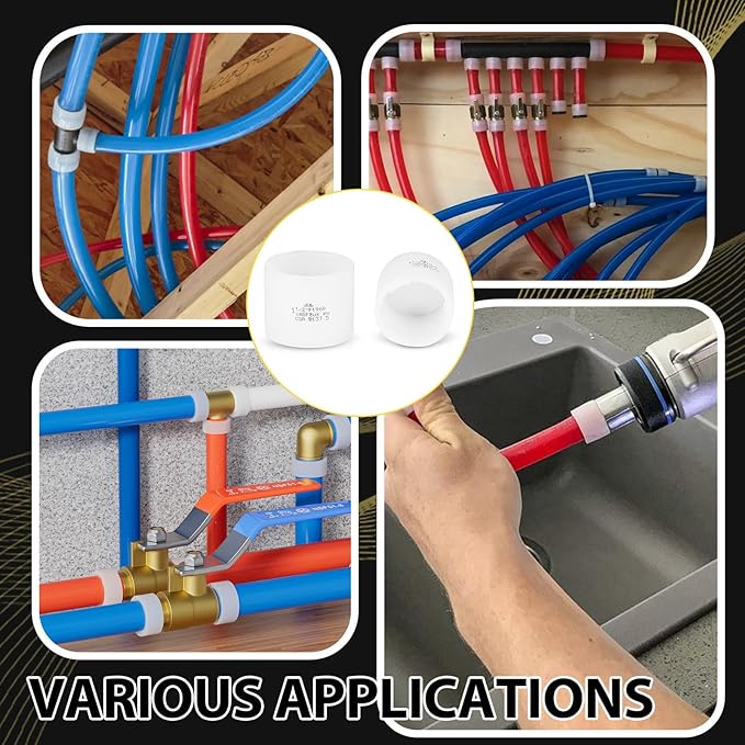 Pack of 50 Foskan 1/2 Inch PEX A Expansion Rings,F1960 Expansion Sleeves,Compatible with PEX A Pipe and expansion Fittings for Plumbing