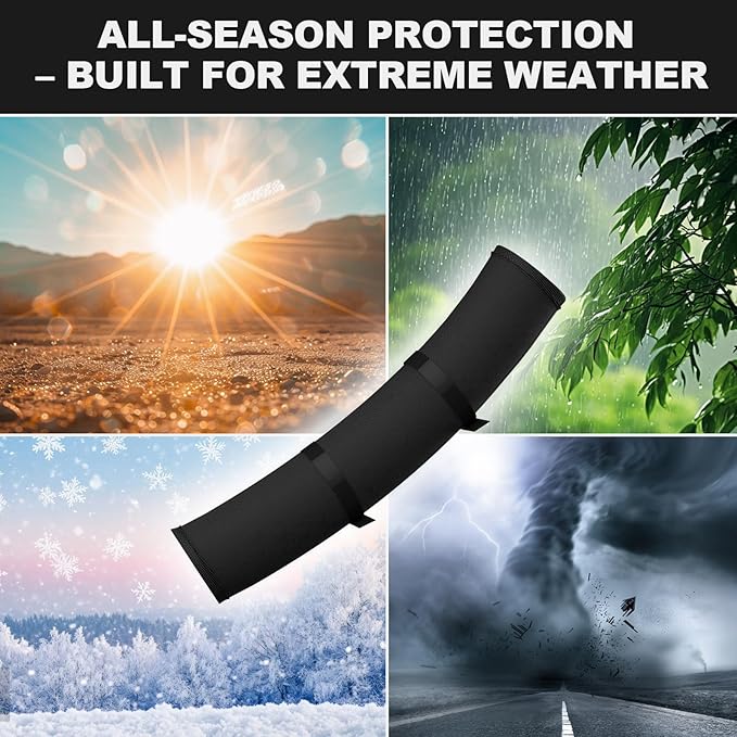 3 Layers HVAC Copper Pipe Insulation Cover Protector Outdoor 600D Oxford AC Copper Line Insulation Sleeve Wrap for Outside 72x10.2In with 10 Cable Ties for Central Air Conditioning Mini Splits