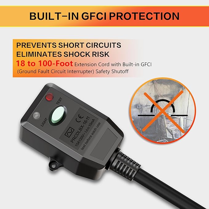 Heat Tape for Water Pipes with Thermostat & GFCI, Energy-Saving Pipe Heating Cable, Prevents Freezing, Works at -22℉, 100FT Orange, UL ETL Listed 120V