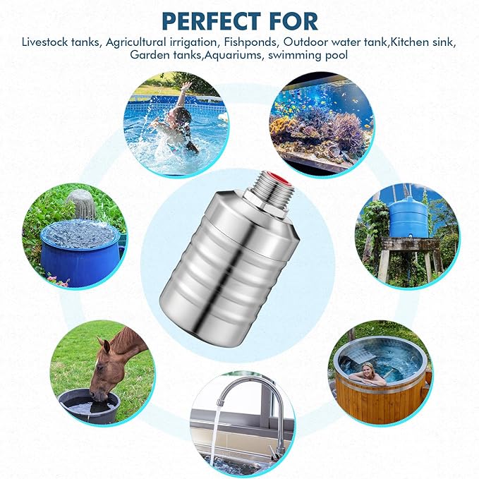 3 Pack Water Float Valve 1/2 to 3/4'' Auto Shut off Water Tank Float Valve 304 Stainless Steel Fully Automatic Level Control for Pool, Livestock Troughs (Classic Style)