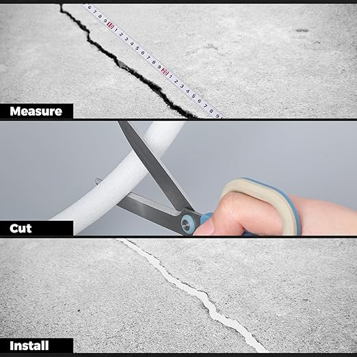 1/2 Inch x 25 ft Foam Backer Rod for Gaps Joints Concrete Crack Filler Caulk Saver Bulk Foam Backing Rod Concrete Filler Rope for Weather Stripping Door Seal (White)