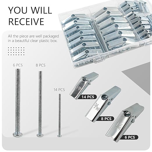 28 Sets Hollow Wall Anchors, Toggle Bolts, Wing Nuts Heavy Duty Metal Drywall Anchor Kit 3 Sizes Butterfly Anchors and Screws for Drywall Ceiling Hang Shelves Hollow Wall (1/8, 3/16, 1/4)