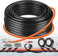 3FT-160FT Heat Tape for Water Pipes,Heating Cable for Pipe Freeze Protection,Water Pipe Insulation/Roof Snow De-Icing,Deicing Heating Cable,with Mounting Buckle (80FT)